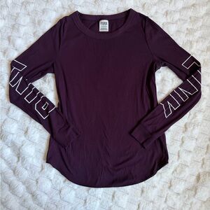PINK Victoria's Secret Ribbed Long Sleeve in Deep Plum